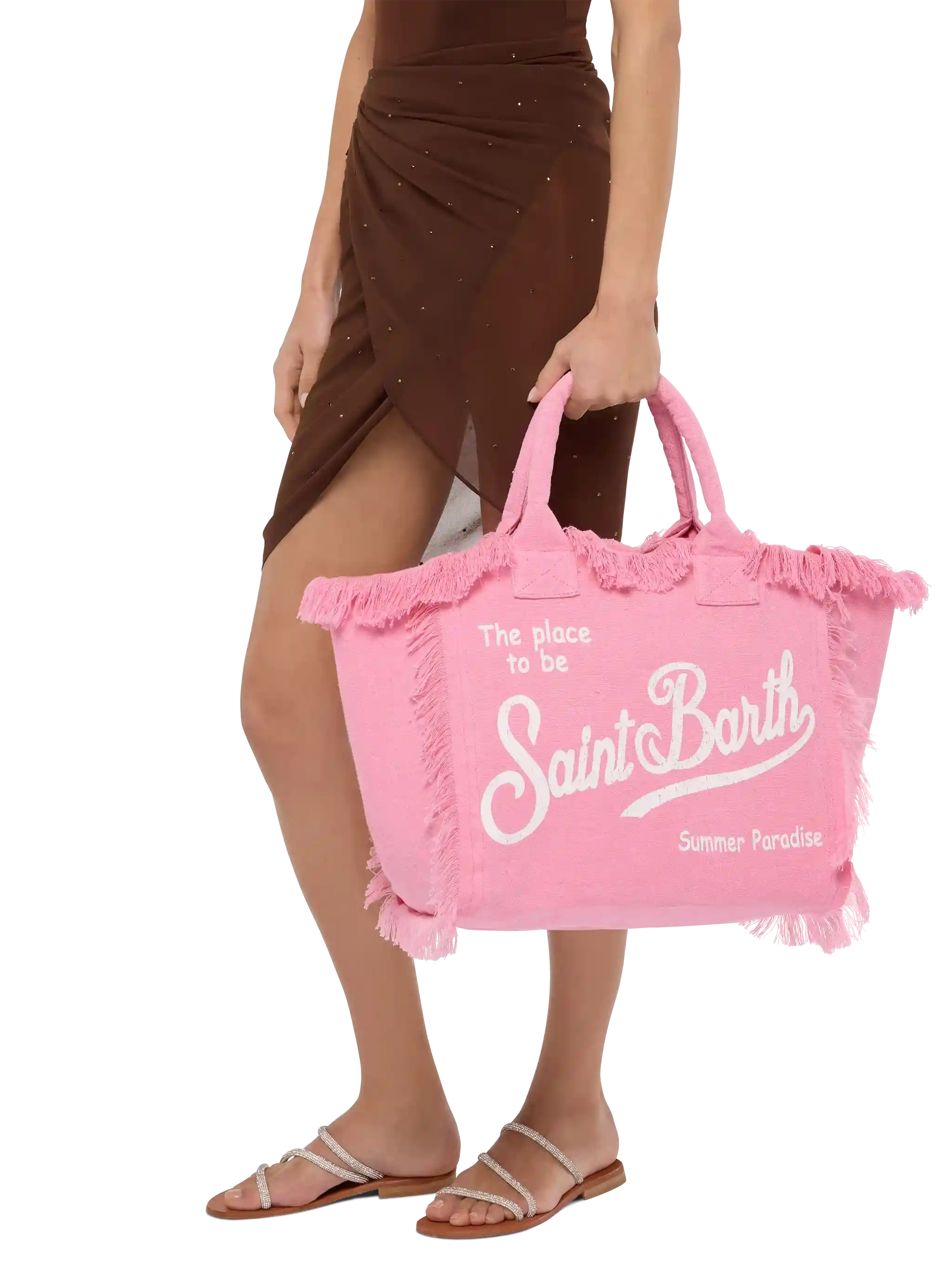 Vanity pink 100% LINEN shoulder bag - Image 2