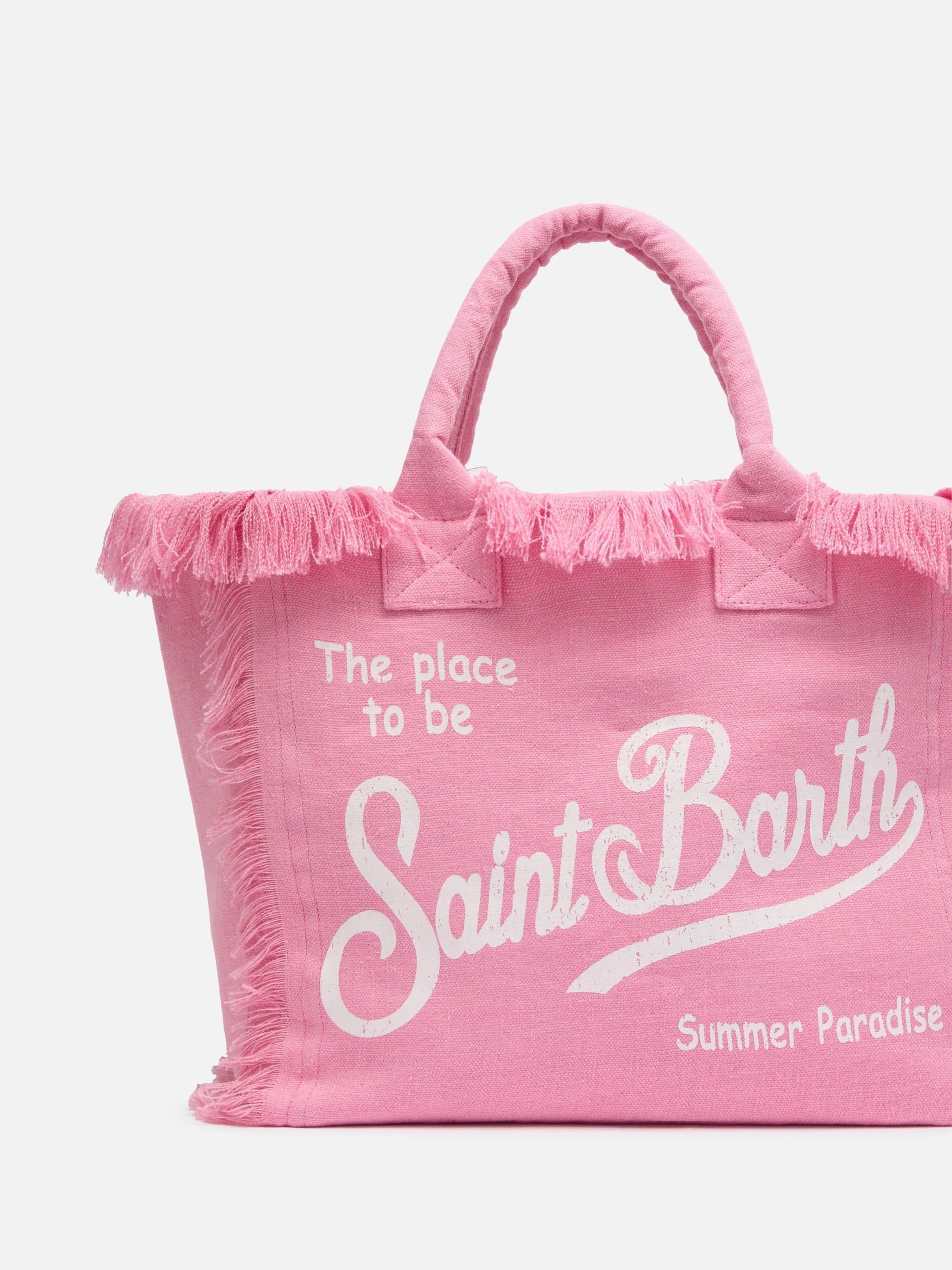 Vanity pink 100% LINEN shoulder bag - Image 3