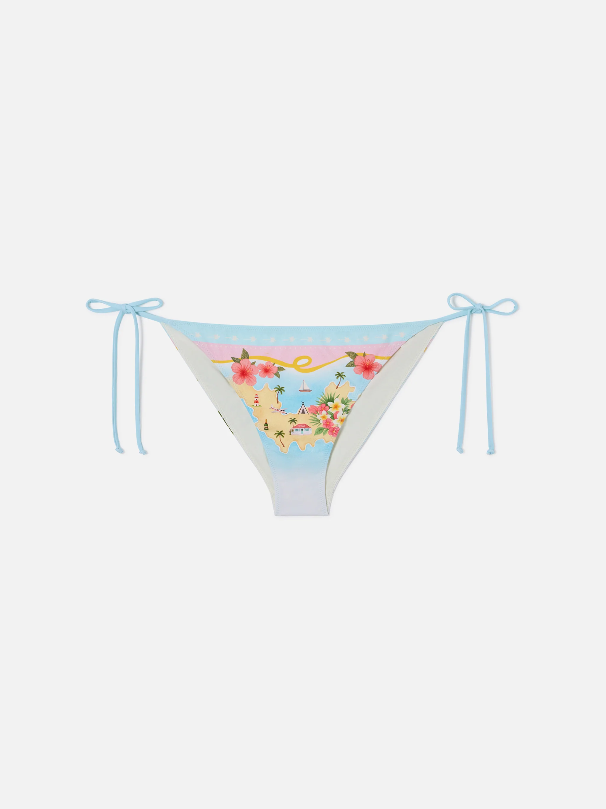 Virgo classic bikini bottoms with St. Barth map print