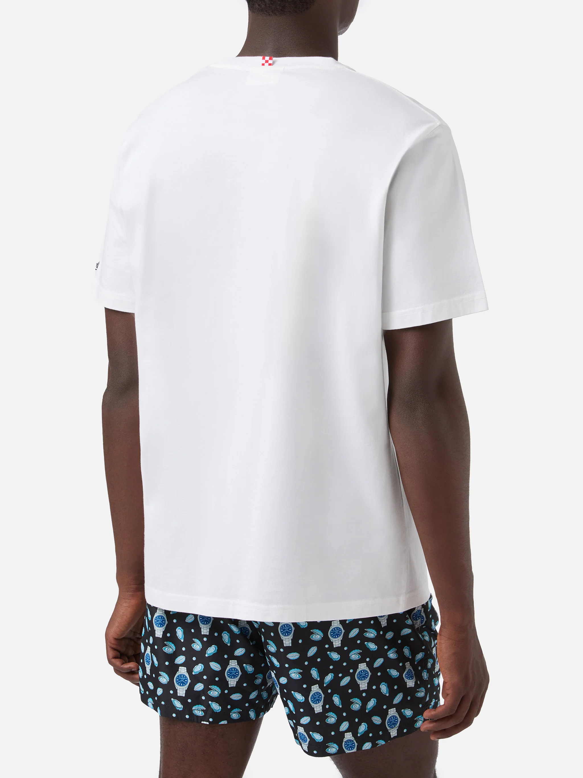 White Austin t-shirt with watch and St. Bart embroidery - Image 3