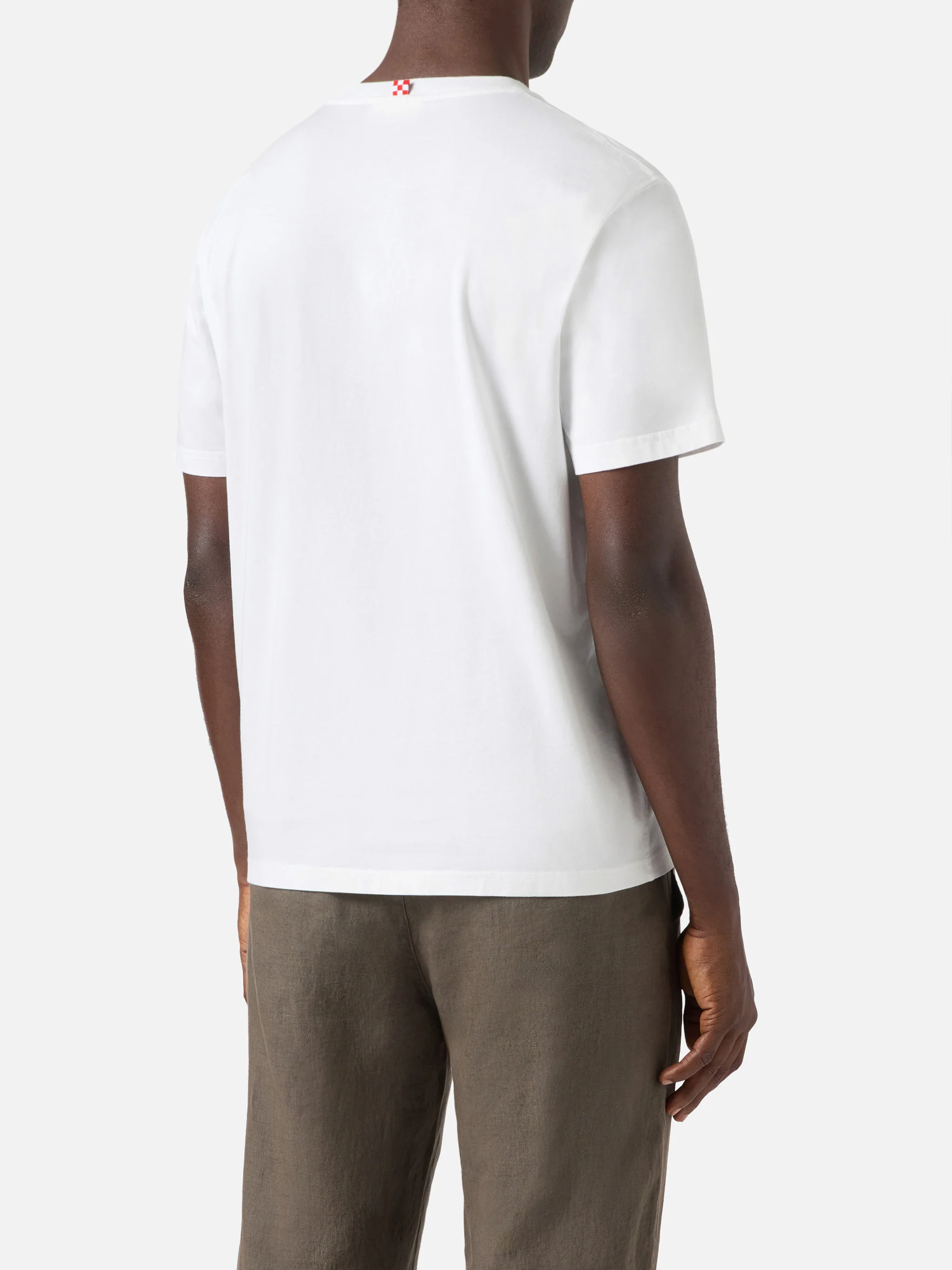 White Austin t-shirt with watch and Time Is Money embroidery - Image 3