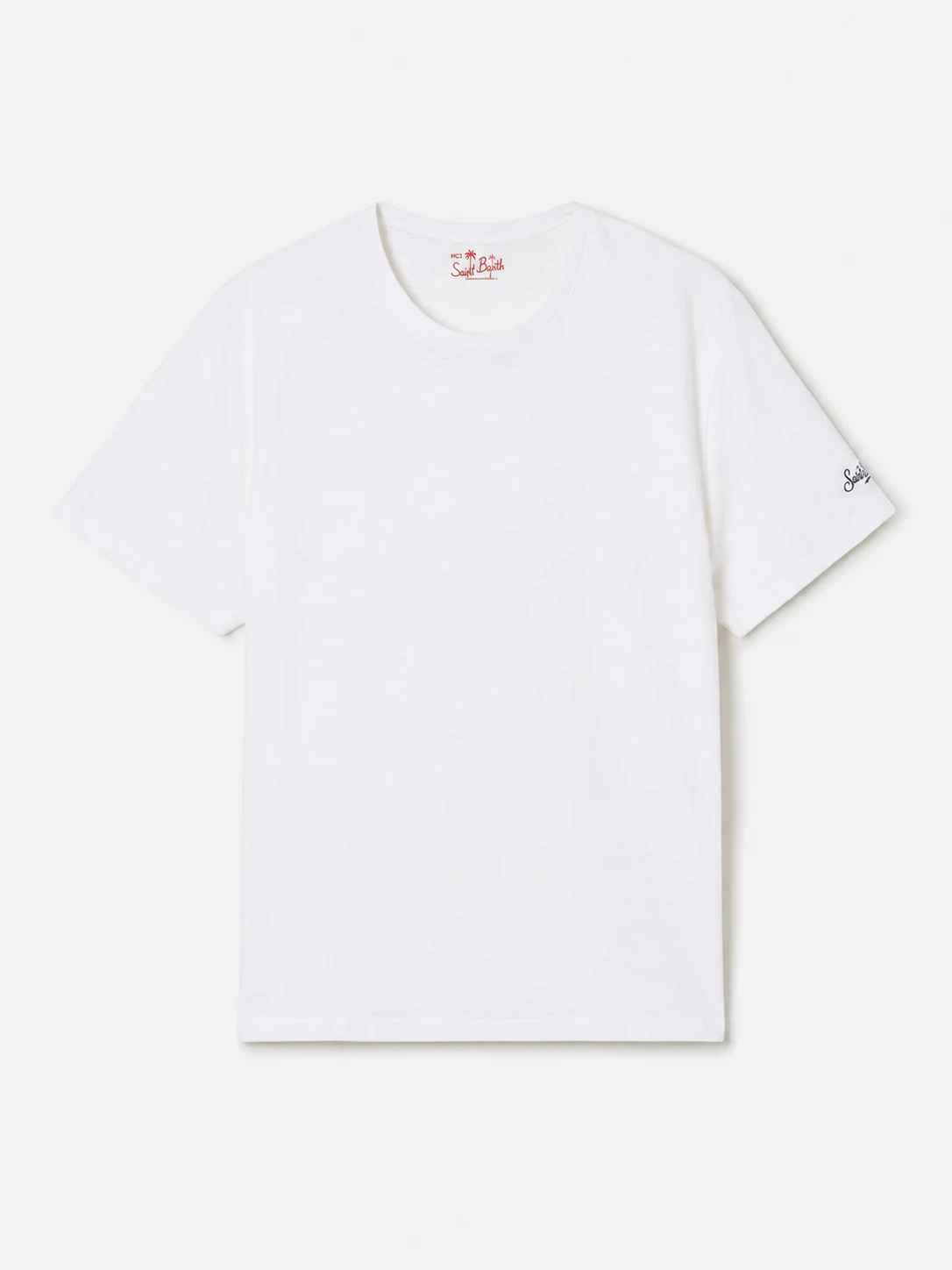 President flamed cotton t-shirt in white solid color