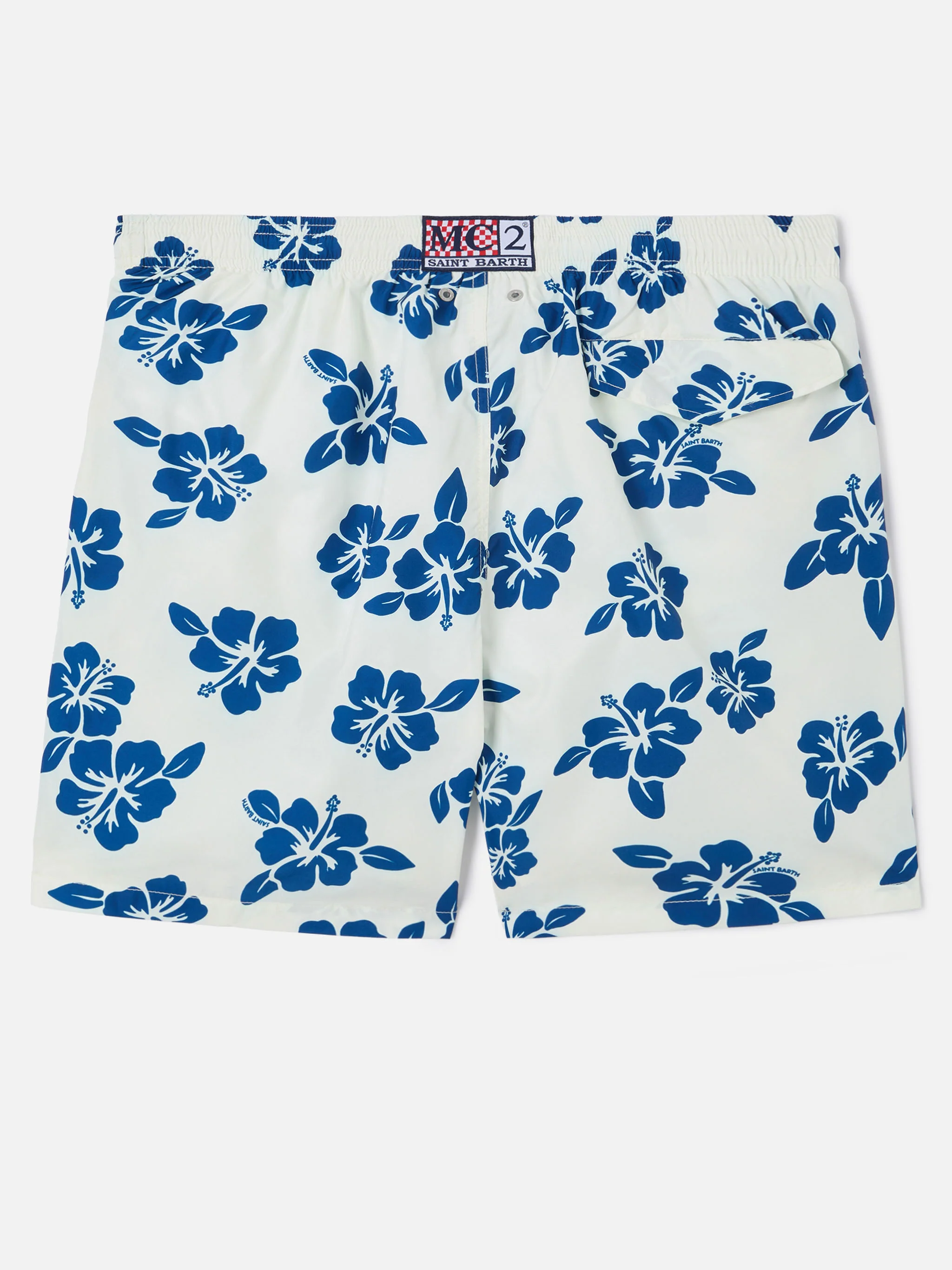 White Lighting swim shorts with all-over hibiscus print - Image 2