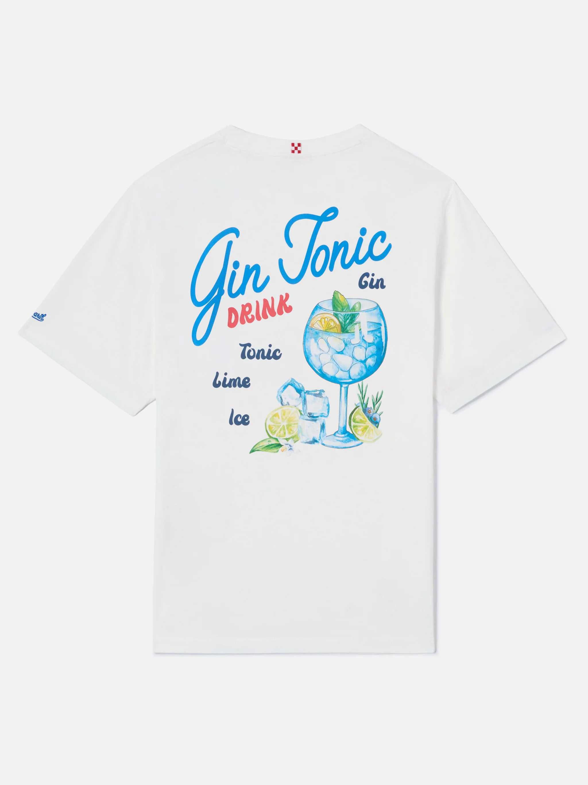 White Portland t-shirt with Gin Tonic Drink illustration