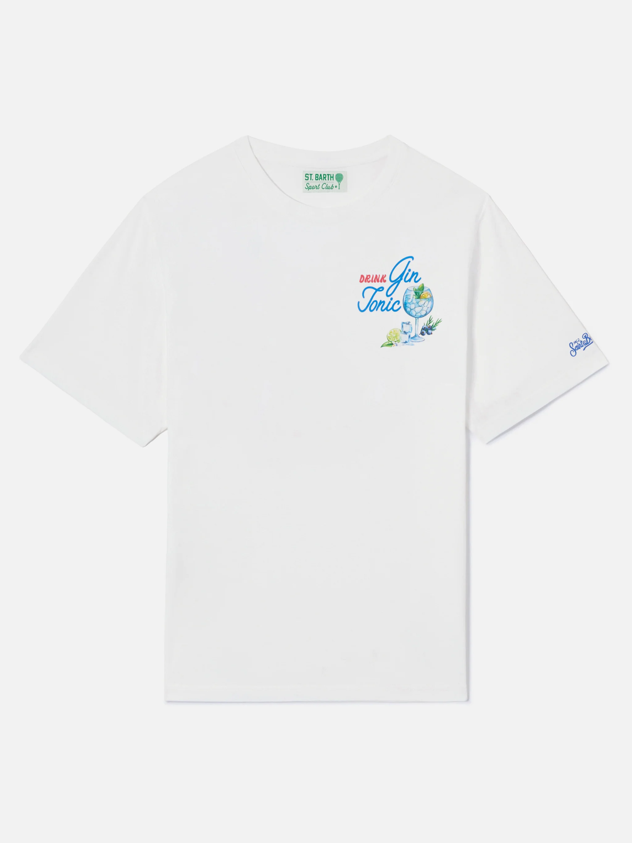 White Portland t-shirt with Gin Tonic Drink illustration - Image 5