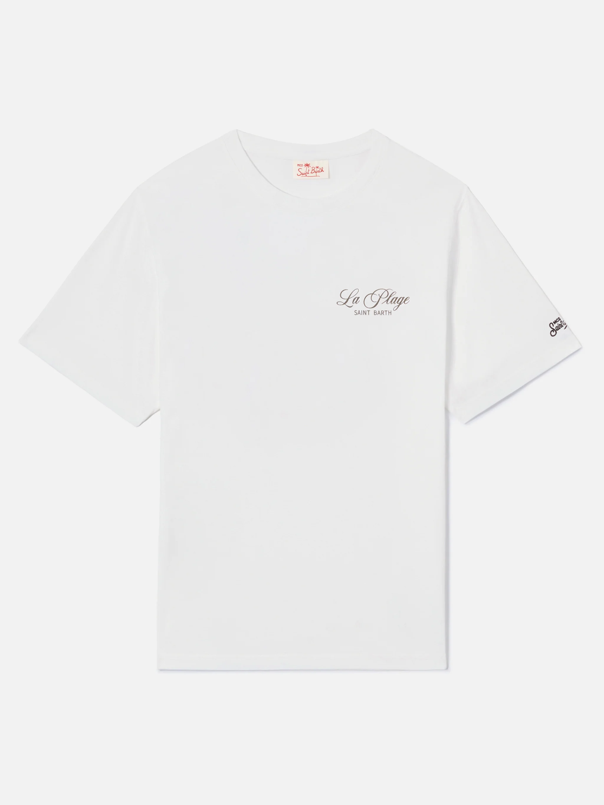 White Portland t-shirt with La Plage print - Image 5