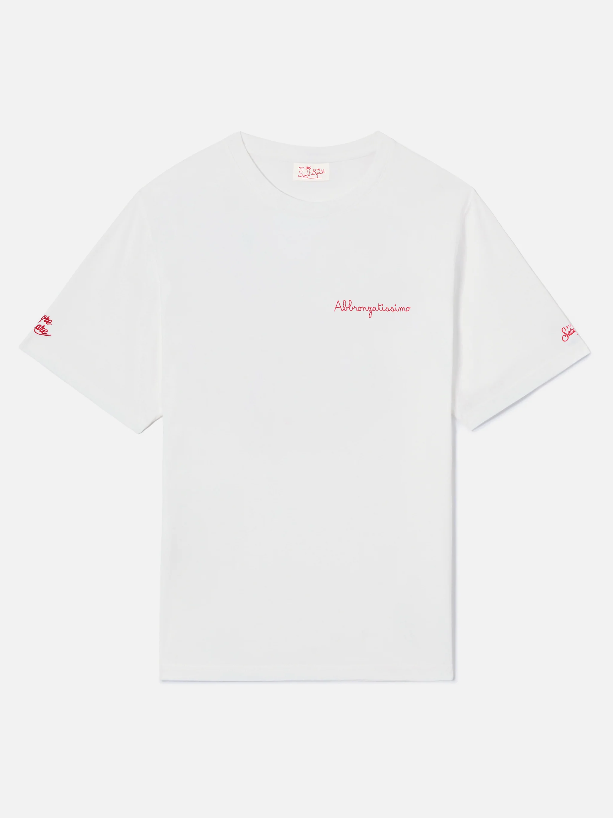 White Portofino T-shirt with Abbronzatissimo embroidery - Image 4