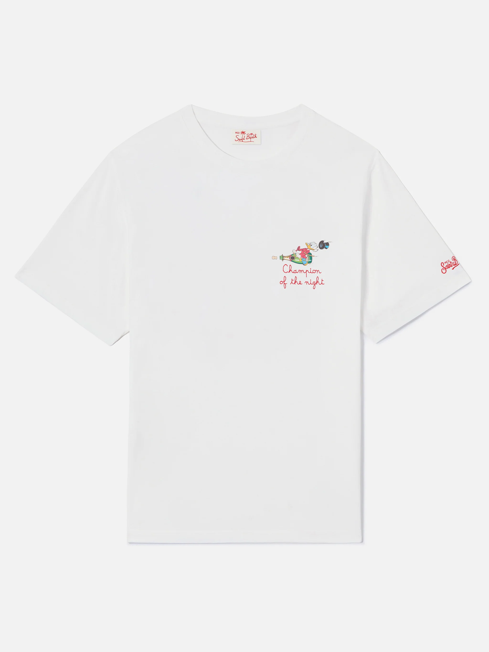 White Portofino T-shirt with Champion Of The Night embroidery | Special Edition - Image 4