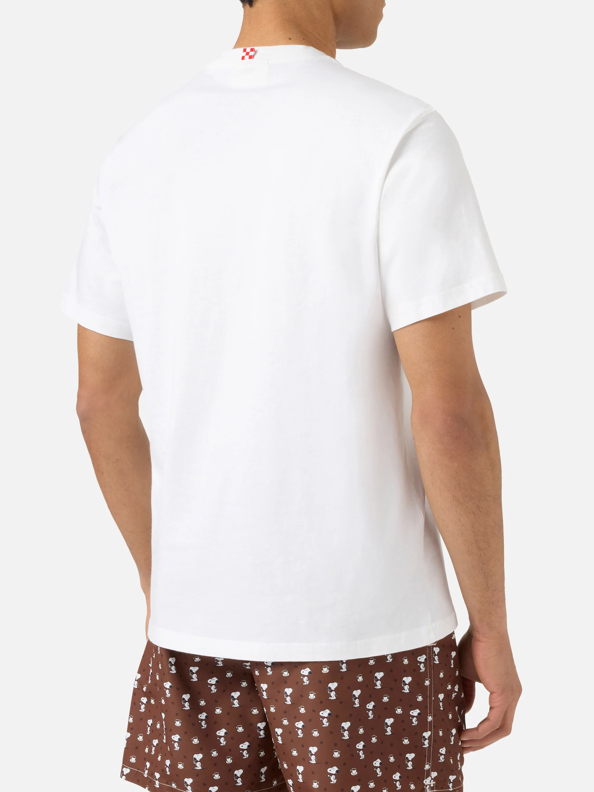 White Portofino T-shirt with Coffee Habitué embroidery | Special Edition - Image 3