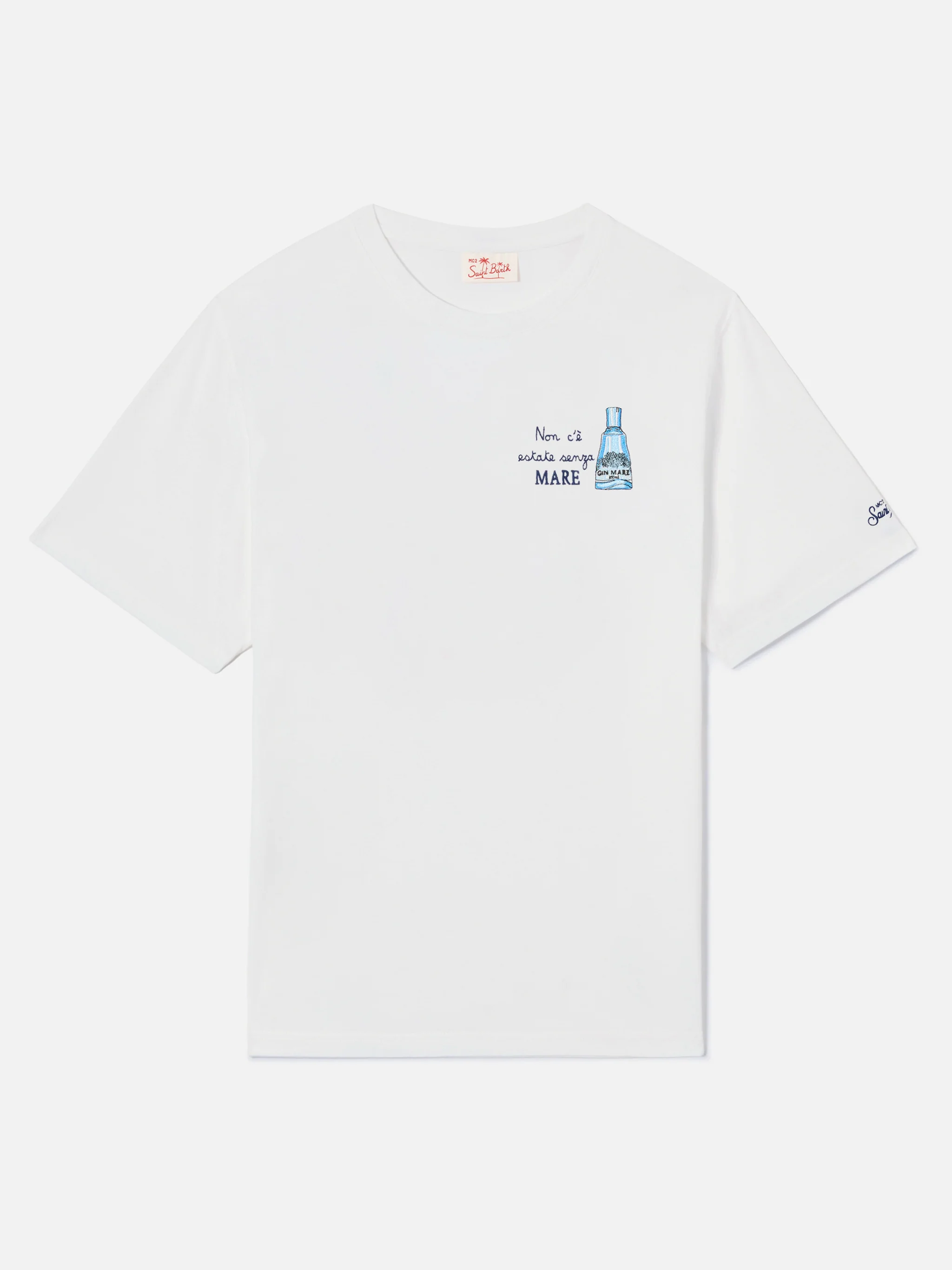 White Portofino T-shirt with Non C'è Estate Senza Mare embroidery | Special Edition - Image 3