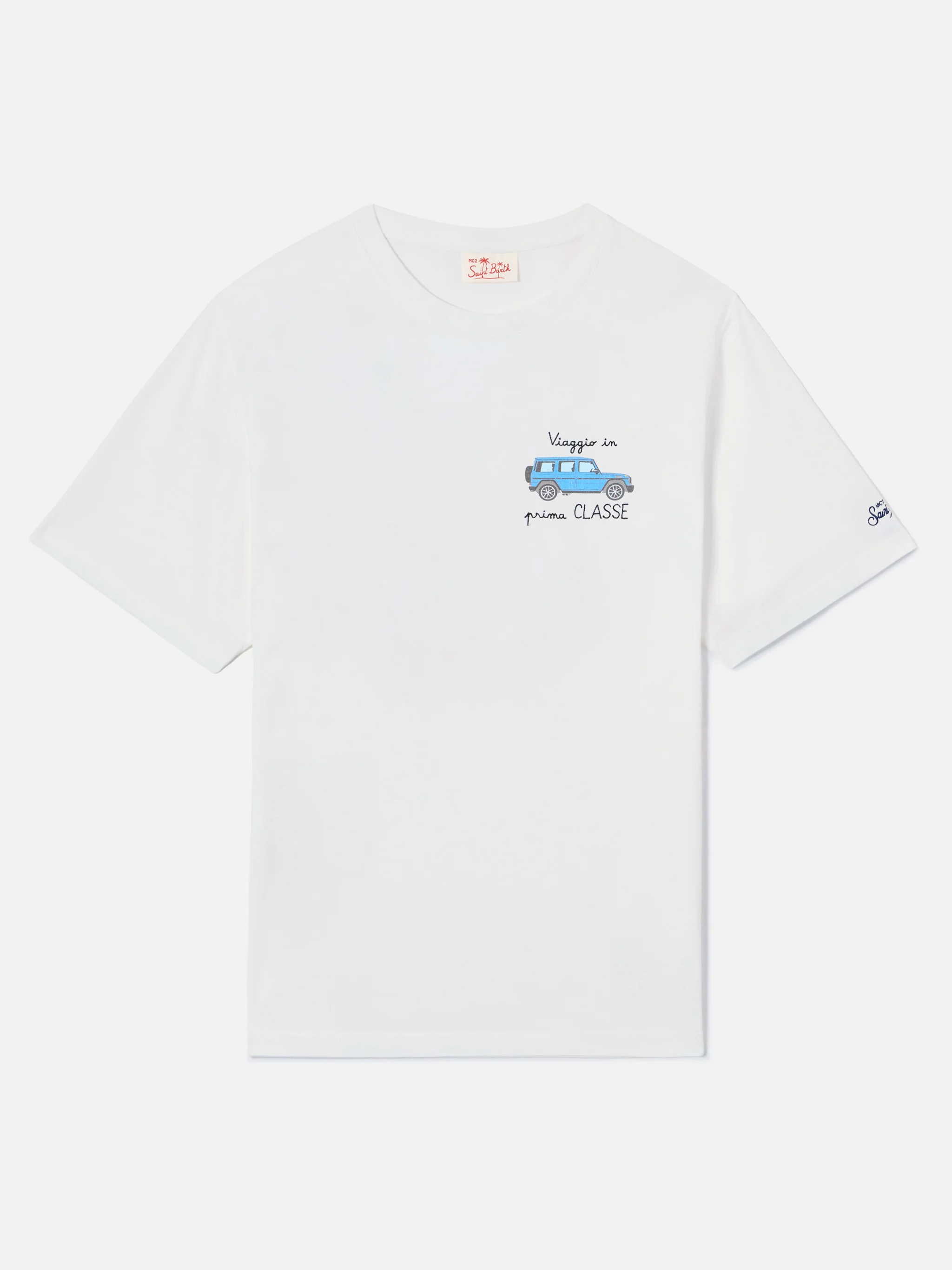 White Portofino T-shirt with Viaggio In Prima Classe embroidery - Image 5