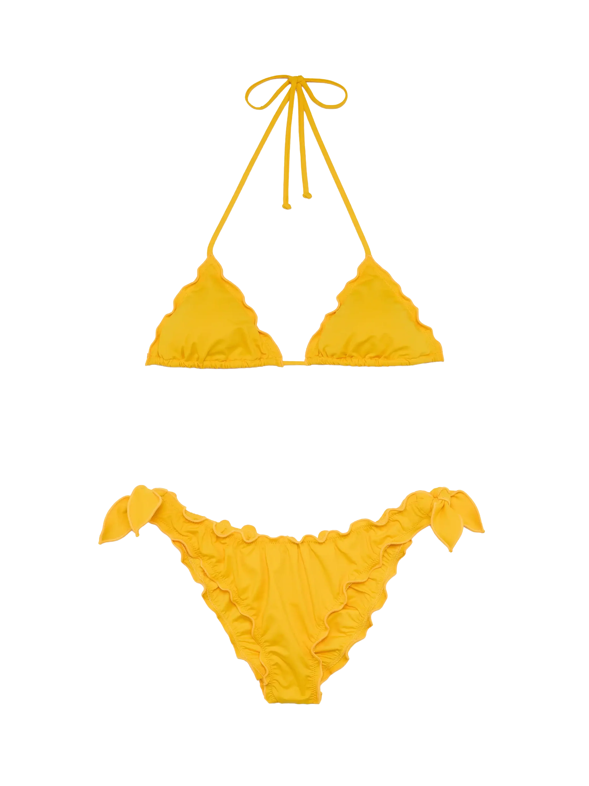 White yellow classic triangle bikini Sagittarius Moon