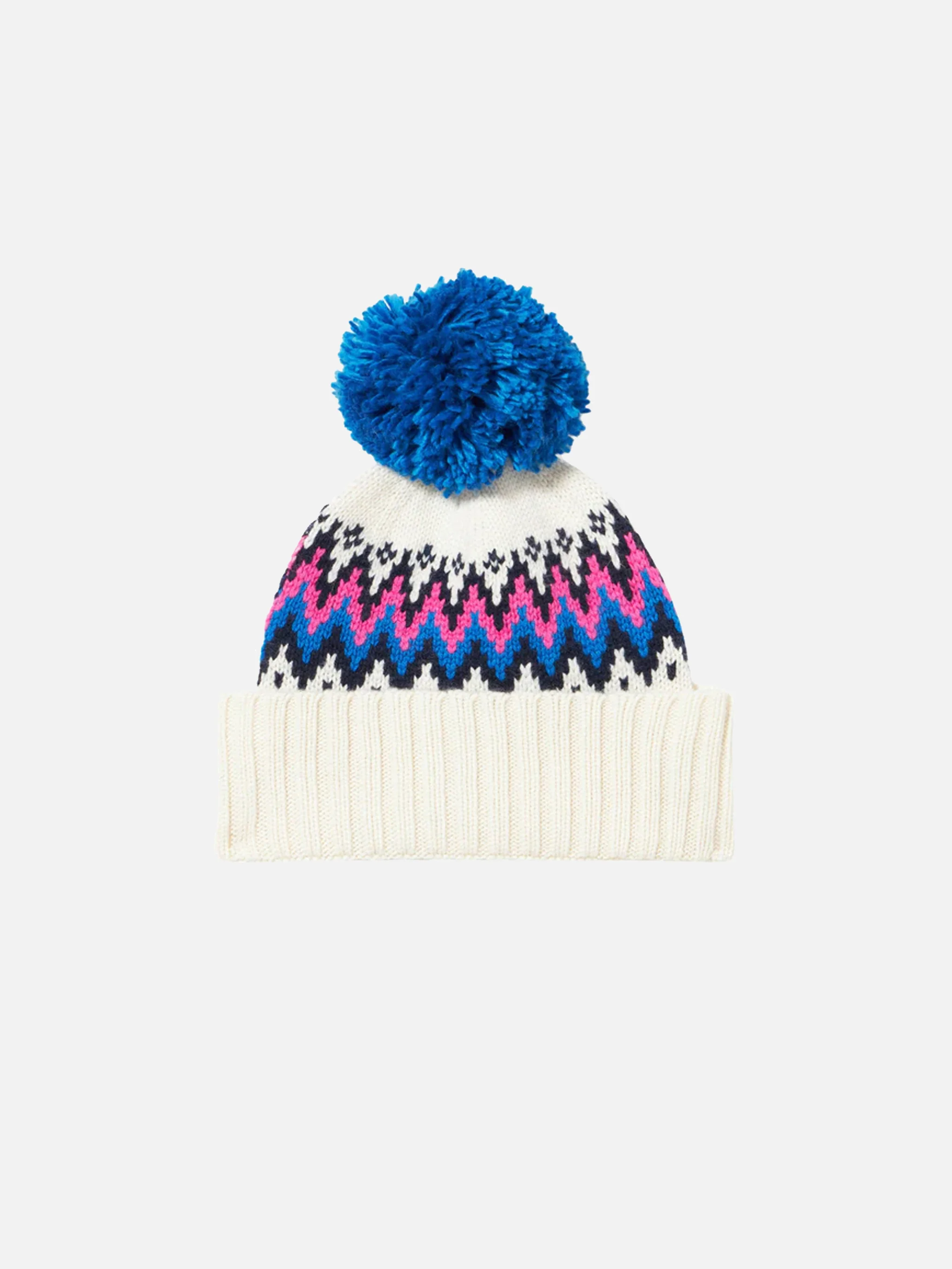 Wengen Nordic white jacquard knit beanie