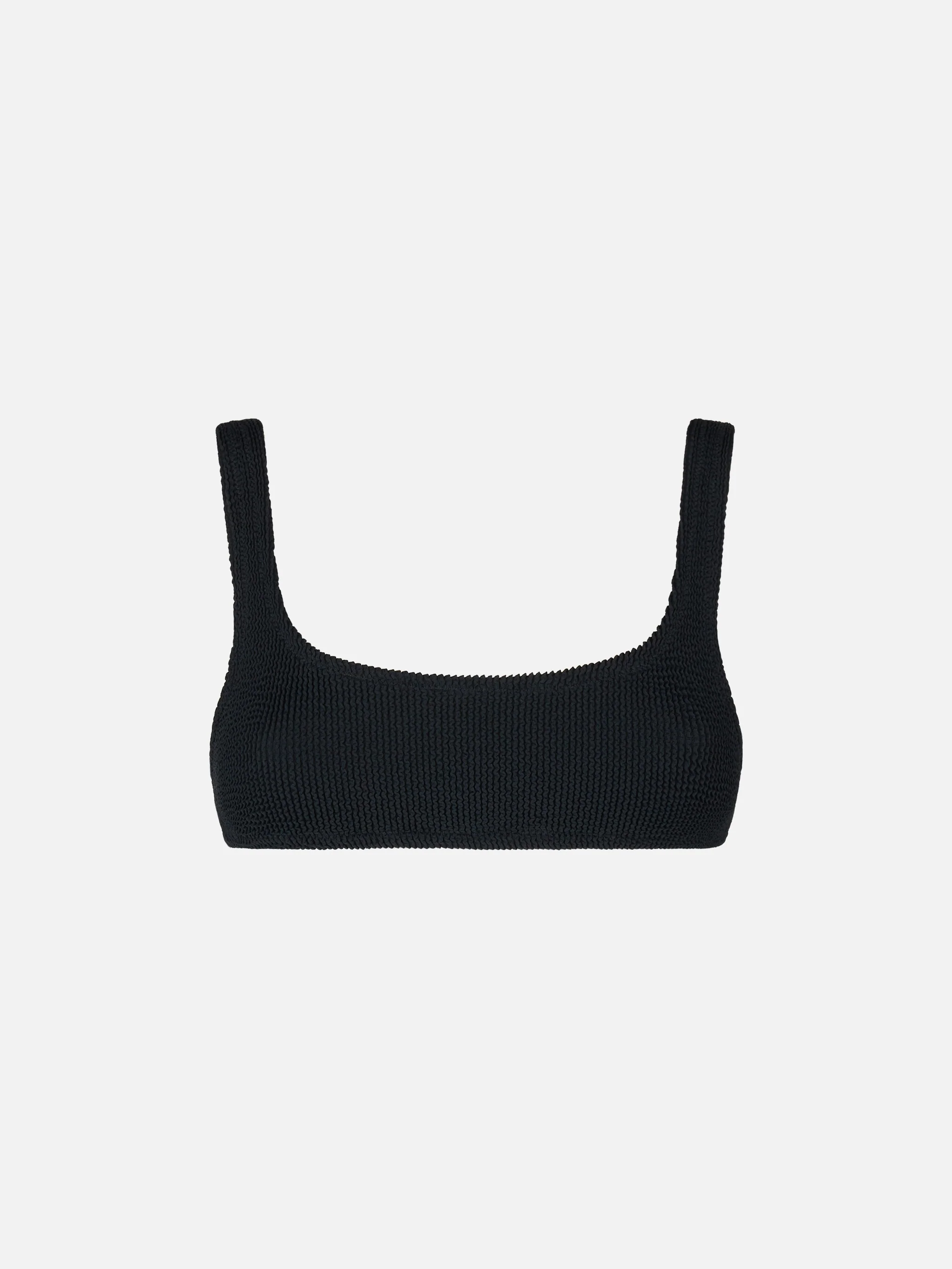 Naima black crinkle bralette bikini top
