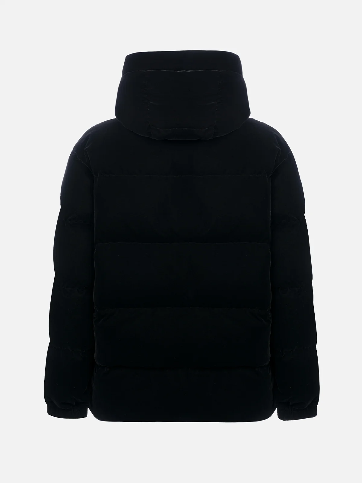 Geneve black velvet hooded down jacket - Image 5