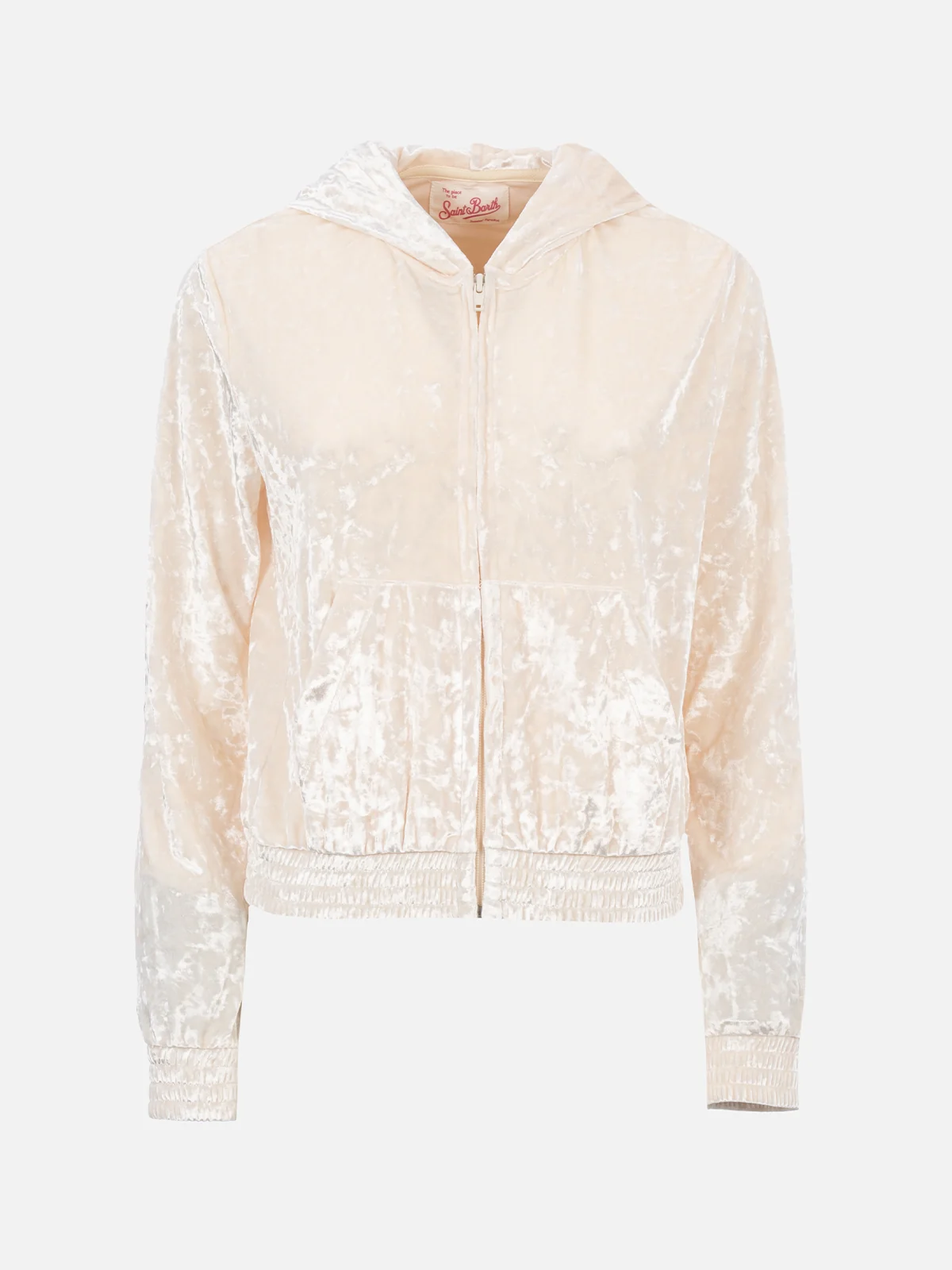 Jasmine pale yellow chenille zip hoodie