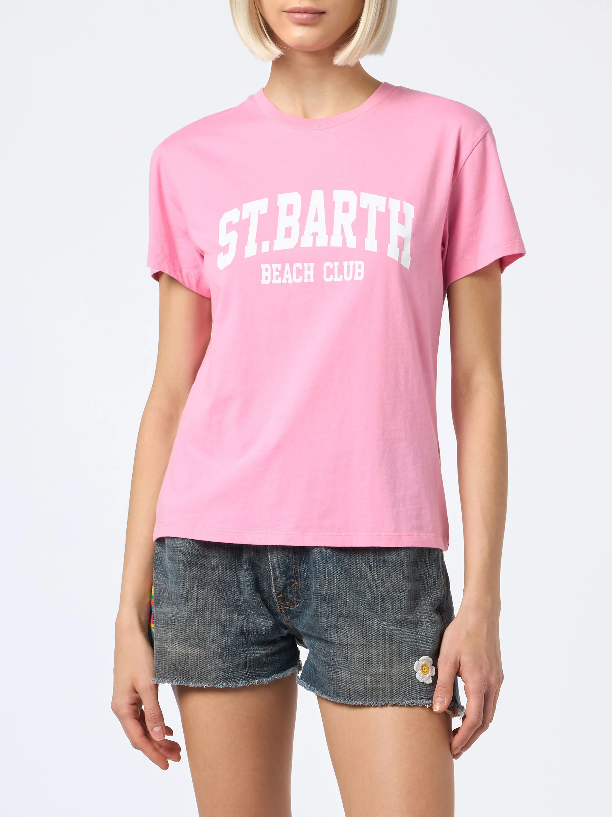 Emilie cotton t-shirt with St. Barth Beach Club print