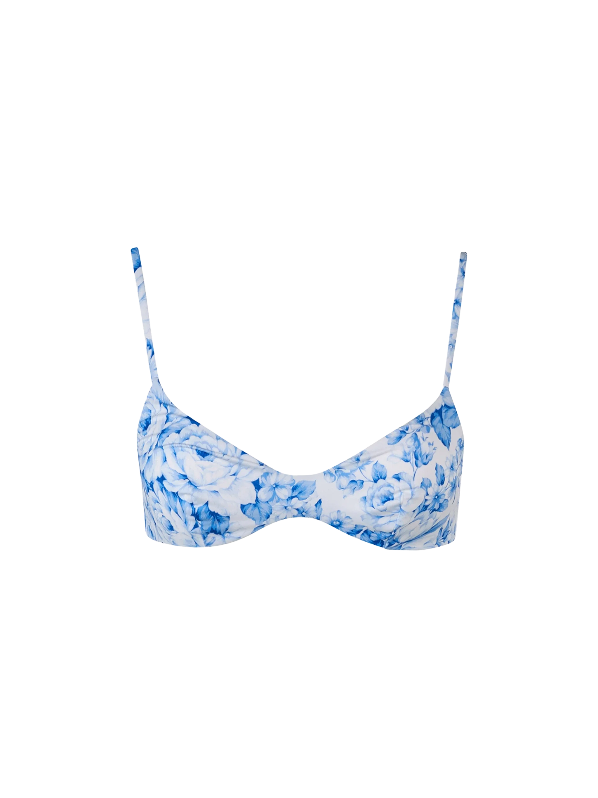 May floral toile de jouy scoop bikini top