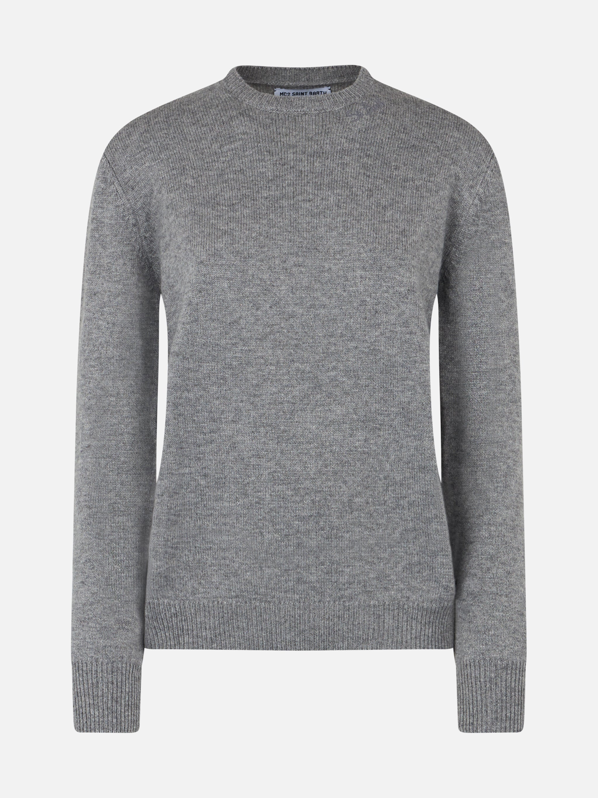 Sorbonne grey mélange cashmere blend sweater - Image 4
