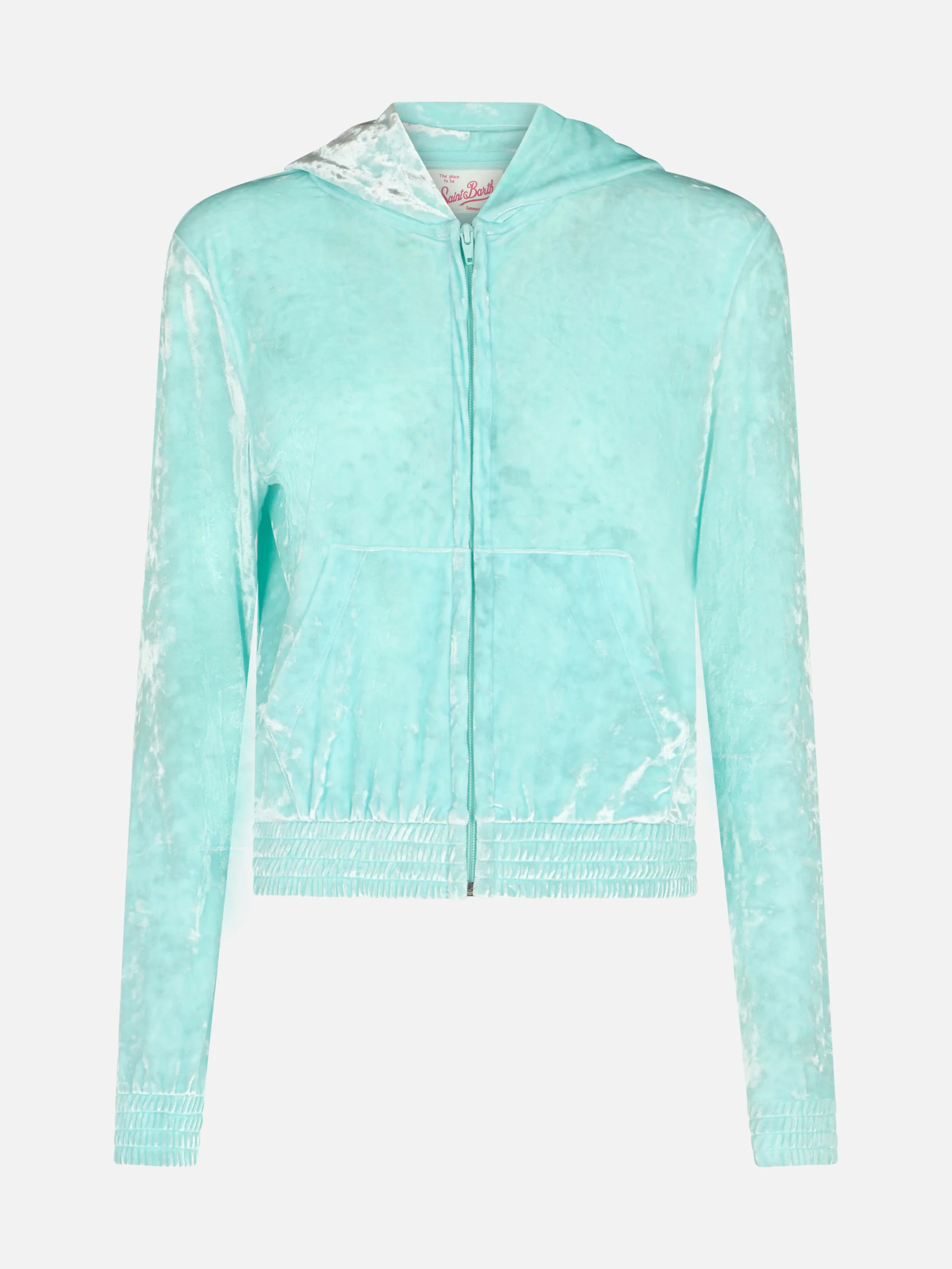 Water green chenille Jasmine zip hoodie
