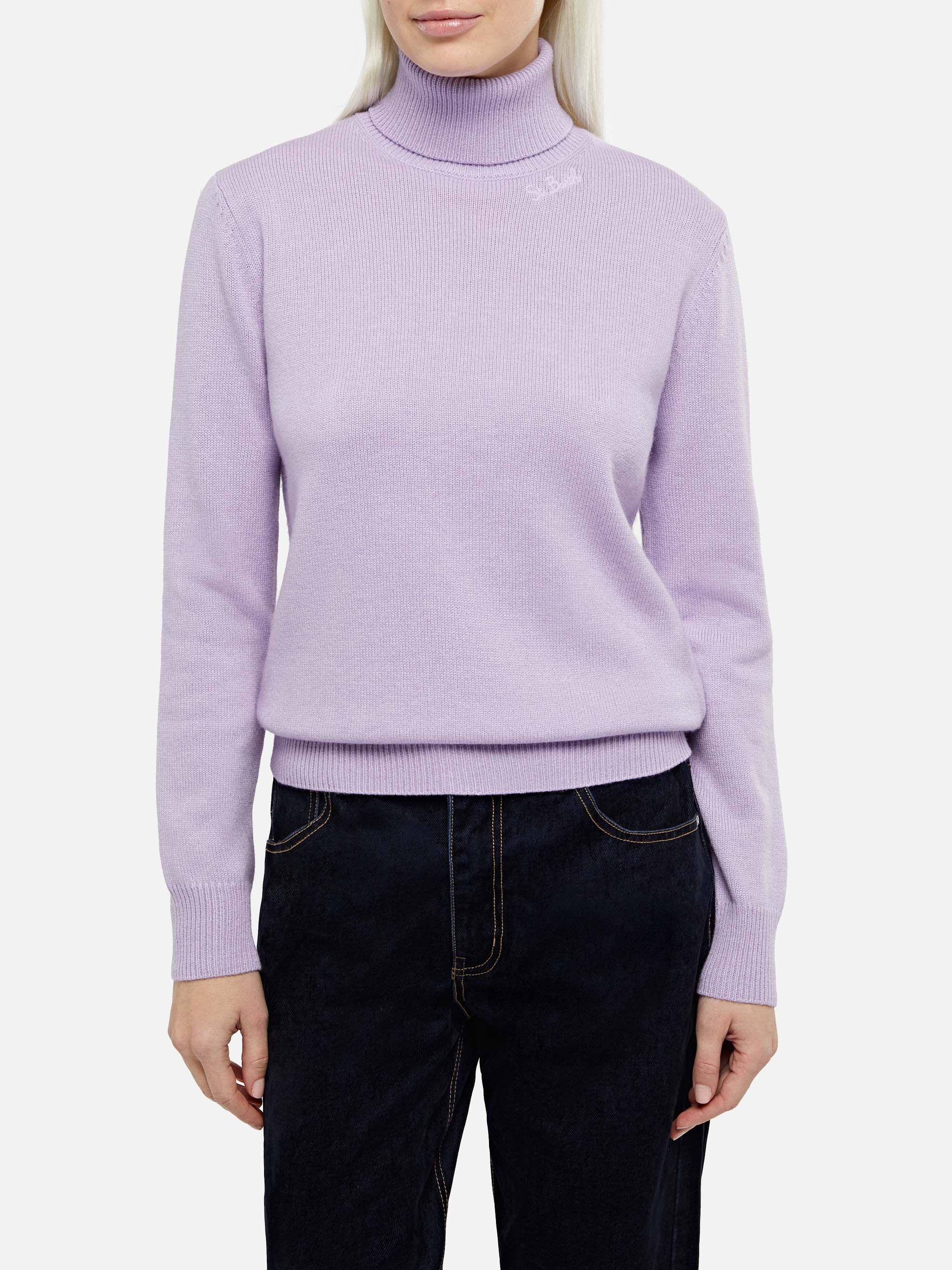 Lilac turtleneck Moody in BLENDED CASHMERE