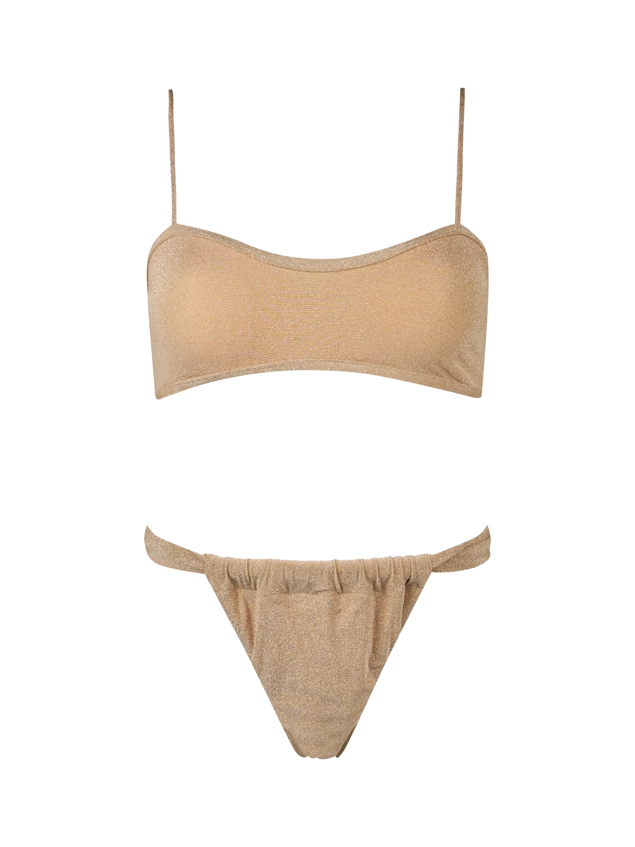 Laryn Noelle lurex scoop bralette bikini