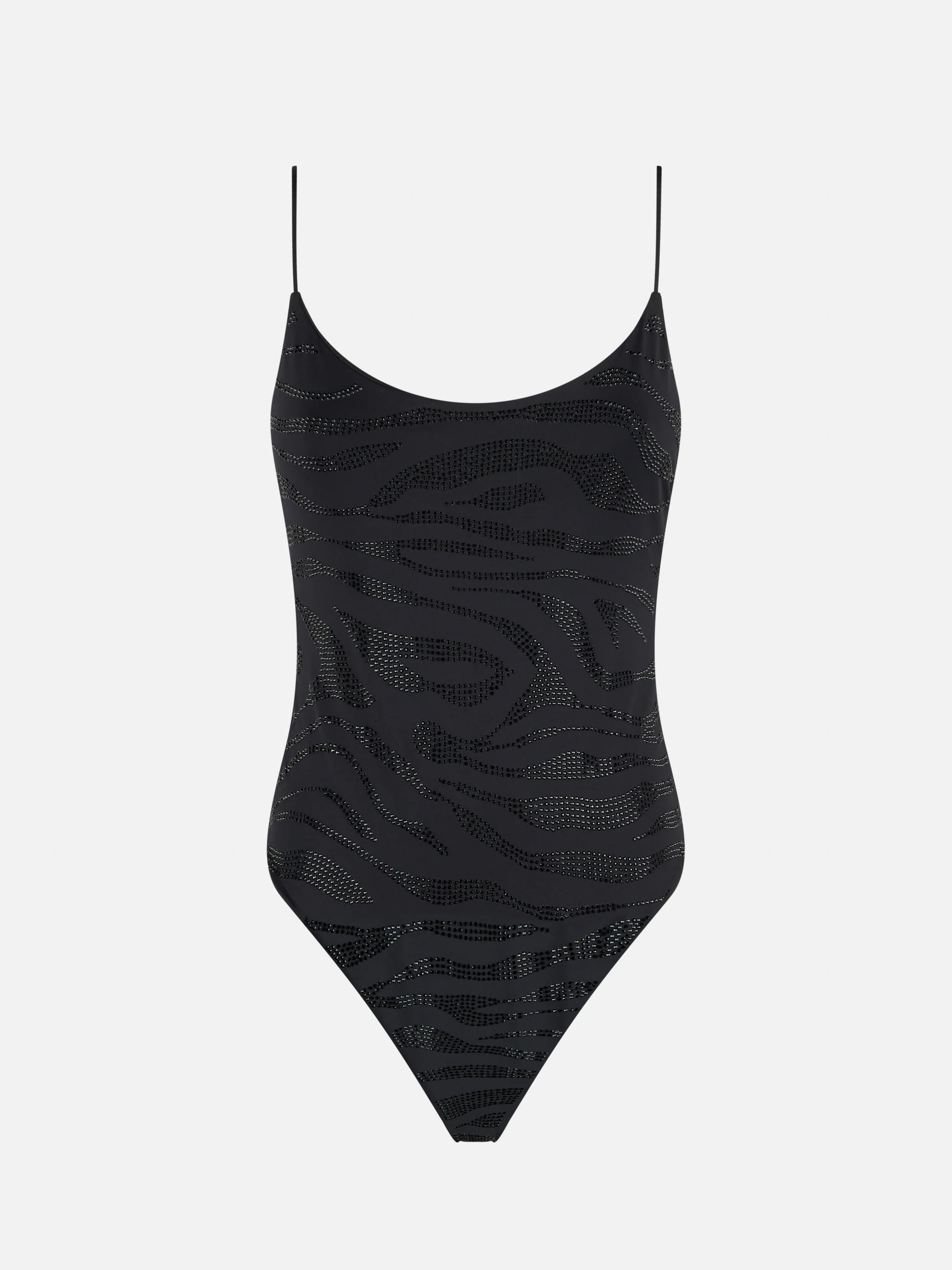 Cecille zebra rhinestone one-piece swimsuit