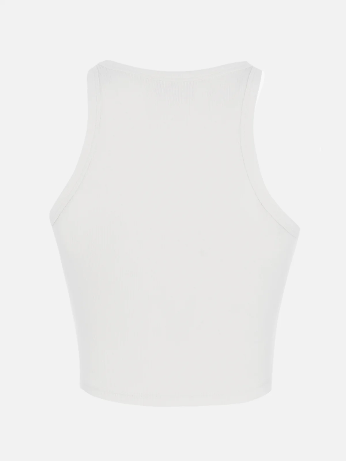 Blue white ribbed cotton tank top with St. Barth Beach Club embroidery - Image 5