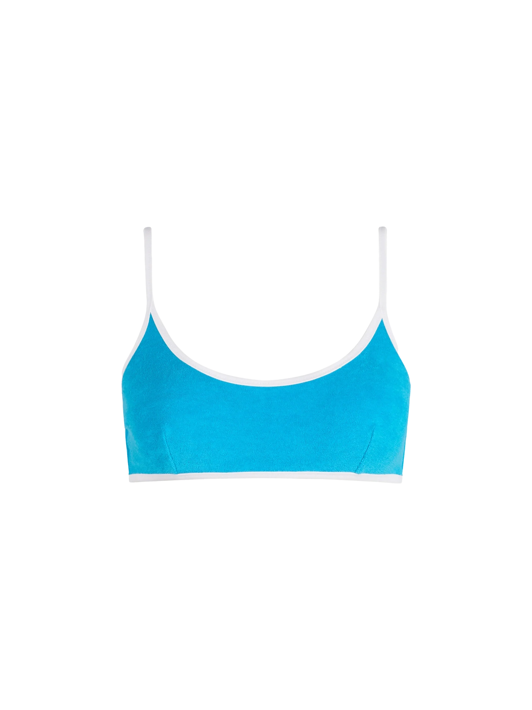 Judy light blue terry bralette bikini top