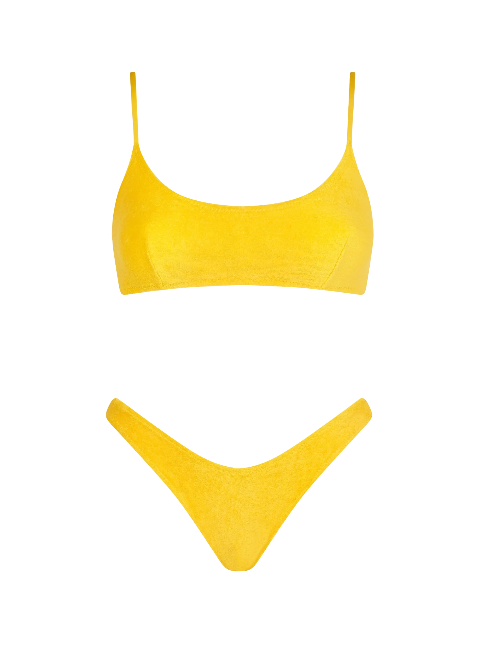 Judy Naomi yellow terry bralette bikini