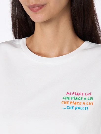 White Emilie cotton t-shirt with embroidery