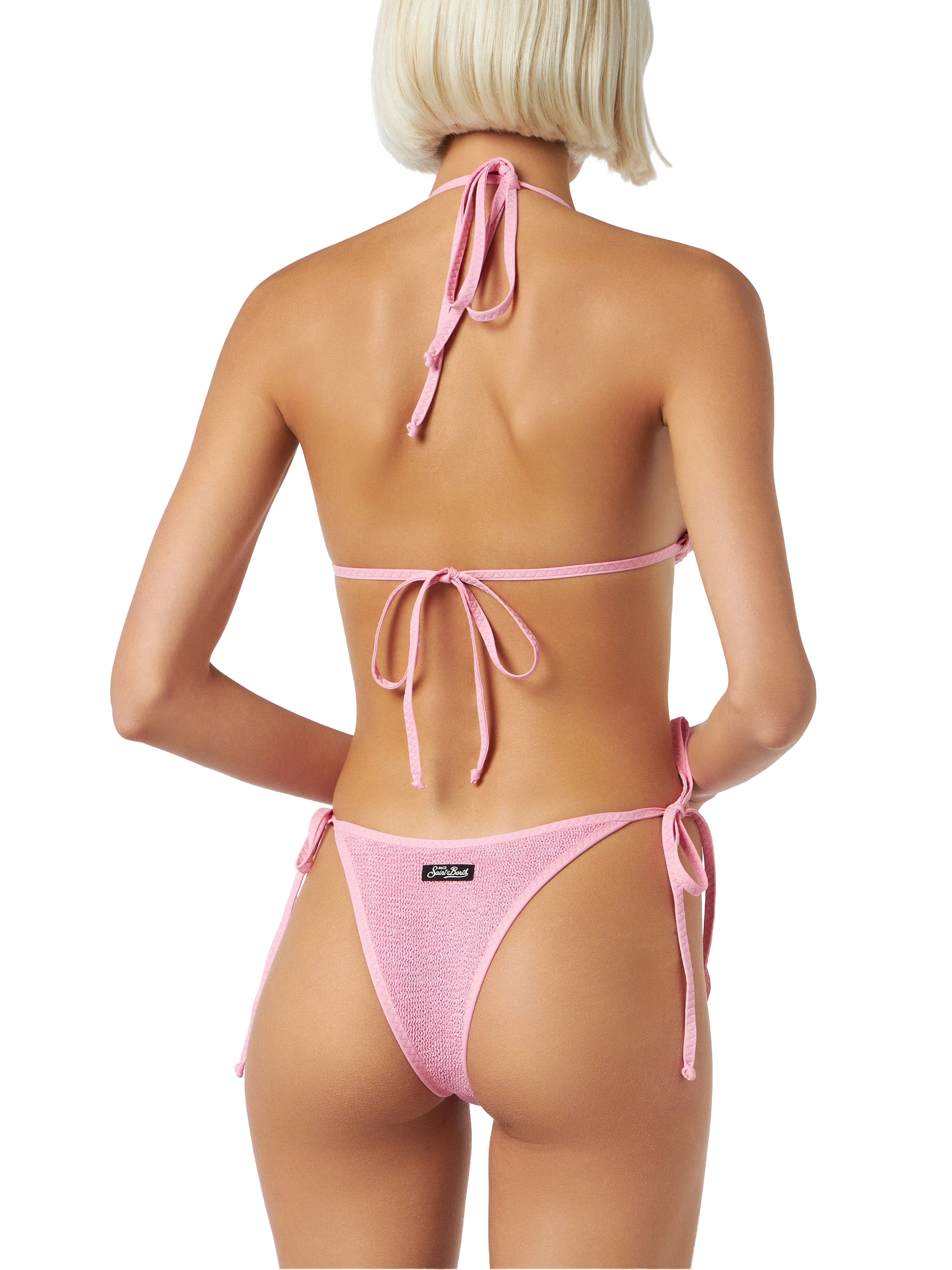 Pink Norah String crinkle cheeky swim briefs - Image 3