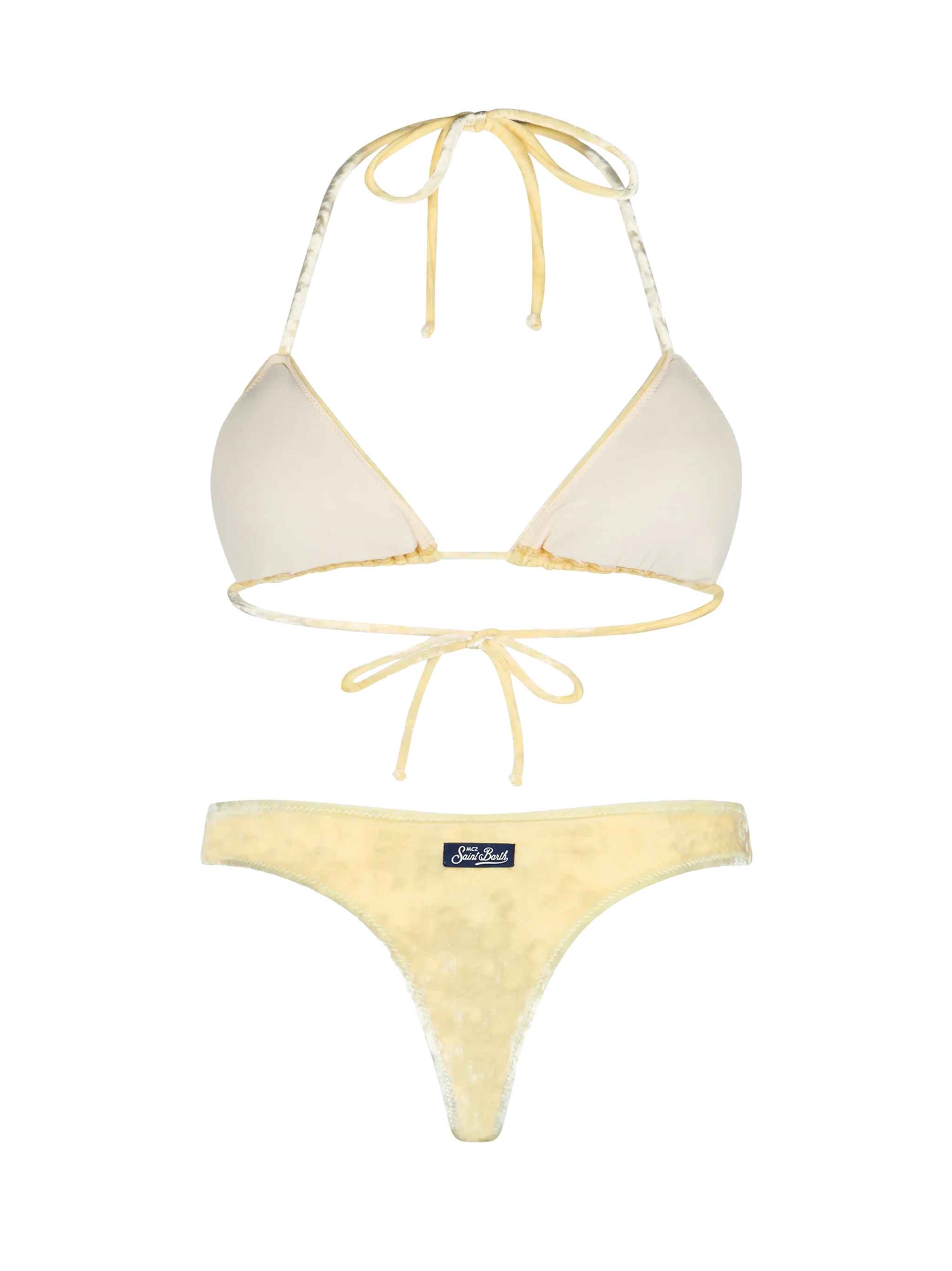 Woman yellow chenille triangle bikini Leah Naomi - Image 3