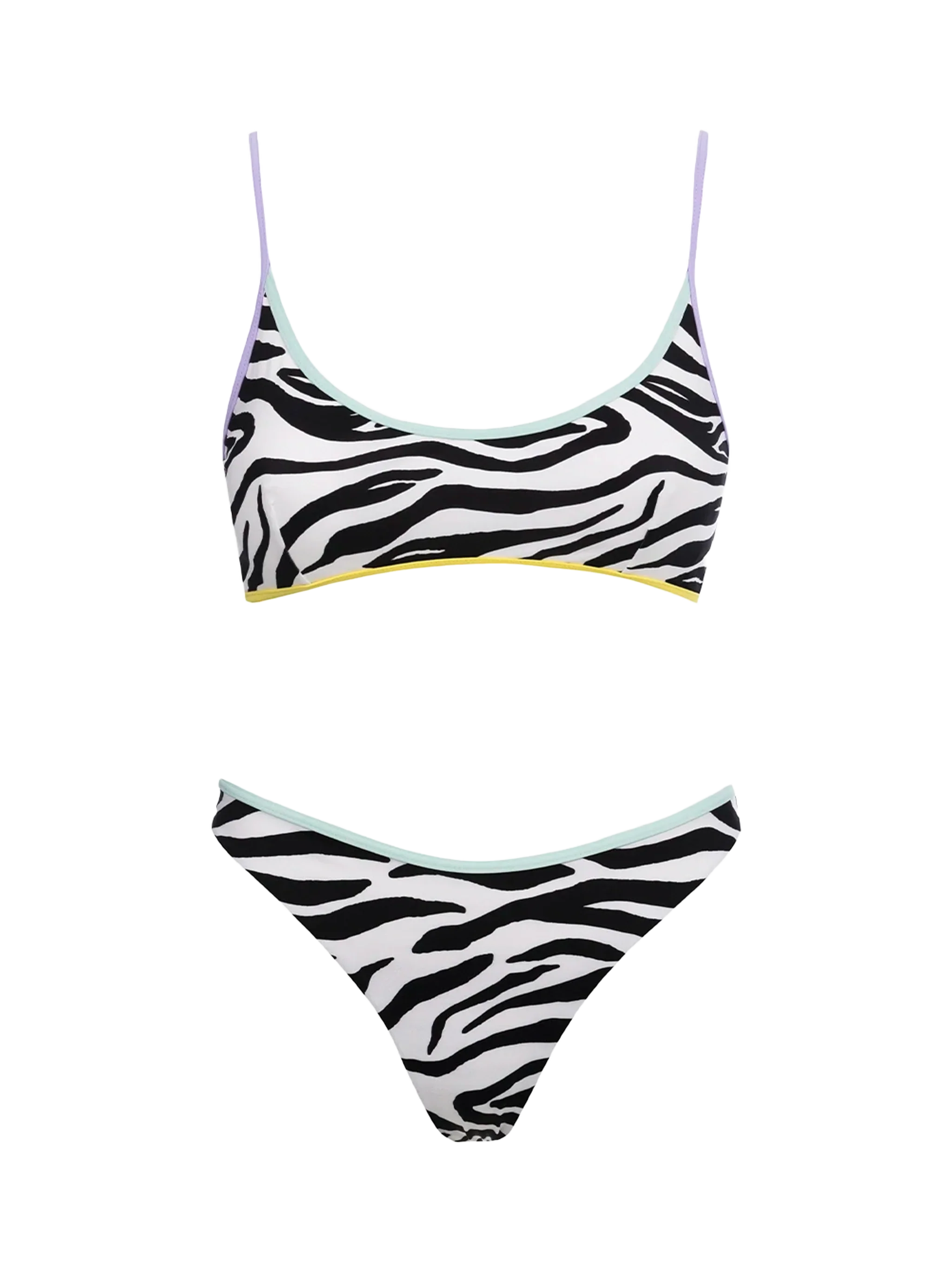 Judy Naomi zebra bralette bikini with piping